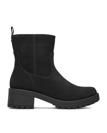 Botine de fete  textil, negru