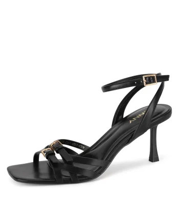 Sandale dama,  negru, cu toc