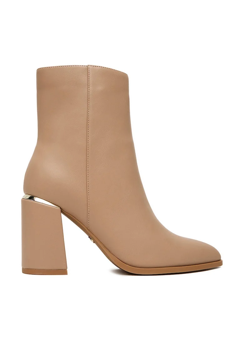 Botine dama,  CEO-JASMIN-01, bej, textil