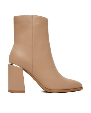 Botine dama,  CEO-JASMIN-01, bej, textil