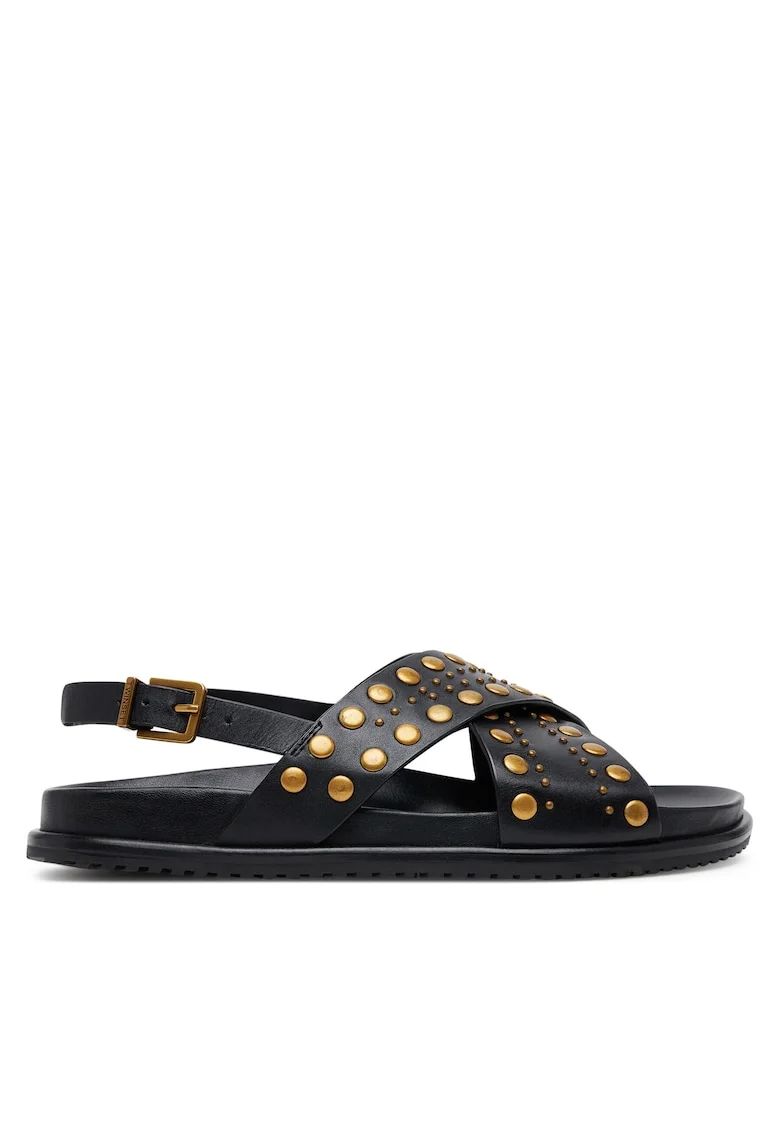 Sandale dama,  Nero 00006, piele naturala, negru