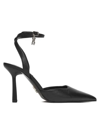 Sandale dama,  piele naturala, cu toc, negru