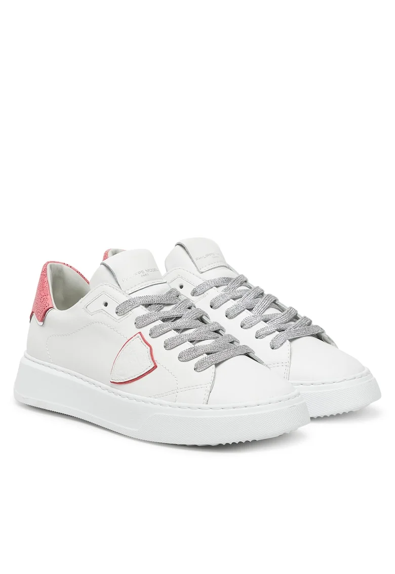 Tenisi dama,  Veau Chantilly BTLD VHP1, alb/roz, piele naturala