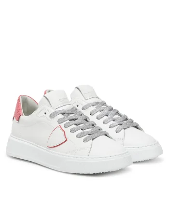 Tenisi dama,  Veau Chantilly BTLD VHP1, alb/roz, piele naturala