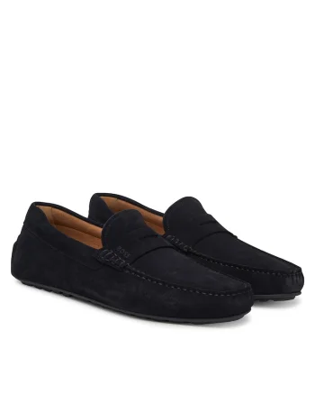 Mocasini barbati,  piele naturala, Bleumarin
