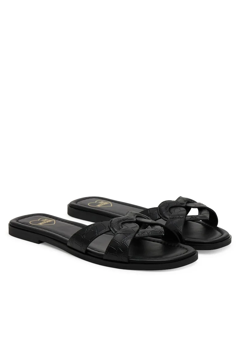 Slapi dama,  piele negru, Negru