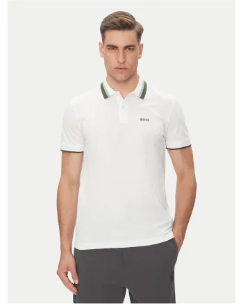 Tricou barbati  alb/verde, Alb