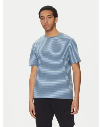 Tricou barbati  albastru, bumbac, in dungi
