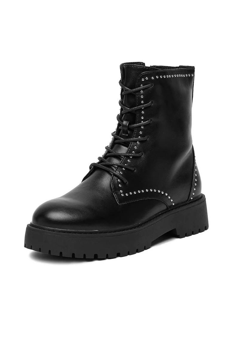 Botine dama 24ST0121-1,  Textil, Negru