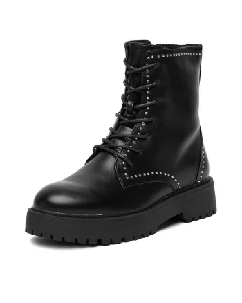 Botine dama 24ST0121-1,  Textil, Negru