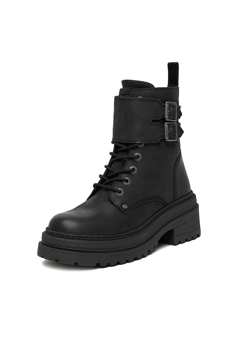 Ghete dama CEO-WI34-ALASKA, Piele naturala, Negru, Negru