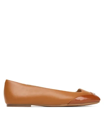 Balerini dama,  piele naturala, maro