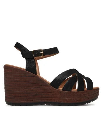 Sandale dama,  piele naturala, negru/maro