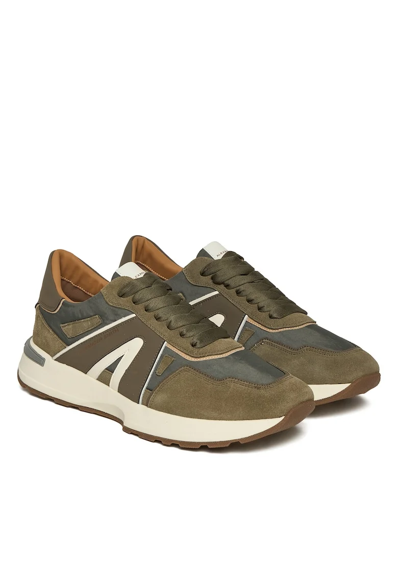 Tenisi barbati,  Olive Liverpool, piele naturala, kaki