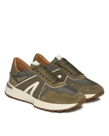 Tenisi barbati,  Olive Liverpool, piele naturala, kaki