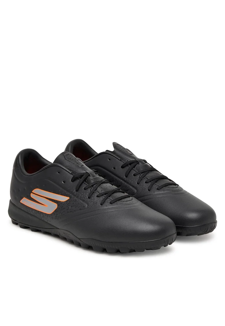 Tenisi barbati,  ghete de fotbal, negru/orange, piele ecologica