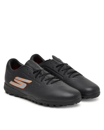 Tenisi barbati,  ghete de fotbal, negru/orange, piele ecologica
