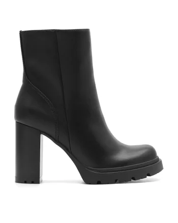Botine  din piele ecologică, Negru