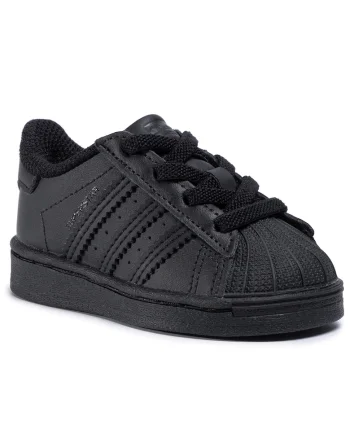 Tenisi copii,  Superstar El I, piele naturala, negru,