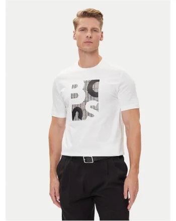 Tricou barbat  alb/negru, bumbac