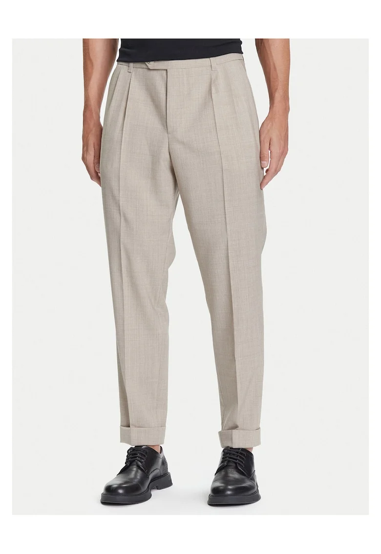 Pantaloni barbatesti  bej, stofa,