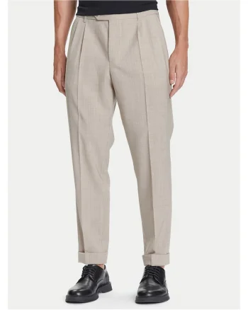 Pantaloni barbatesti  bej, stofa,