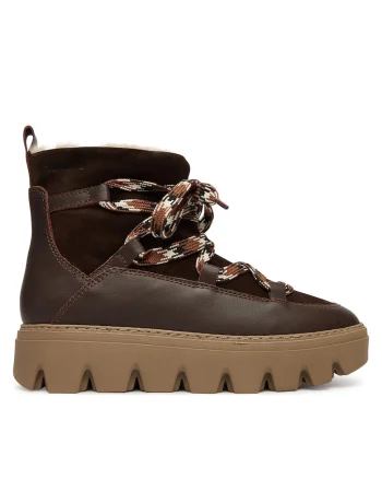 Ghete de zapada dama,  Mocca 304, piele naturala, maro