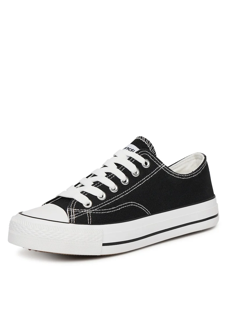 Tenisi pentru dama,  textil, alb/negru