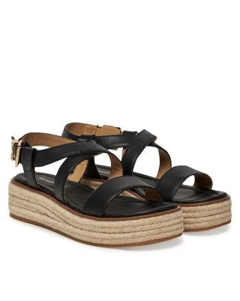 Sandale dama,  espadrile Negru, piele naturala, Negru