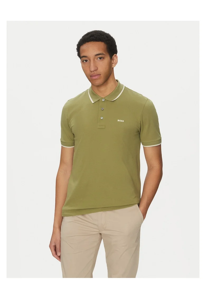 Tricou barbatesc  verde, bumbac