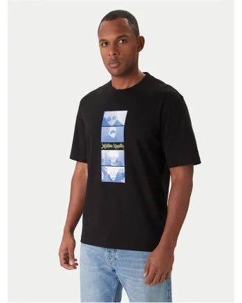 Tricou barbat  negru/albastru, bumbac