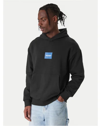 Hanorac barbati  negru, cu gluga, model simplu