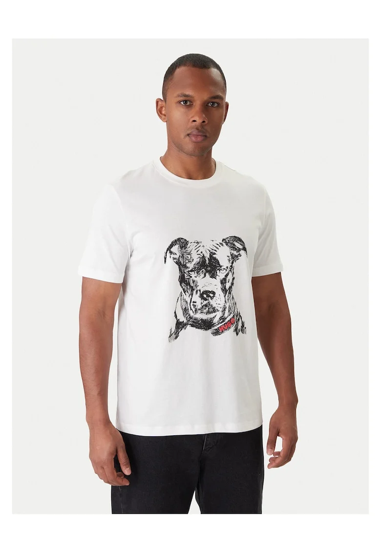 Tricou barbati  ecru, bumbac