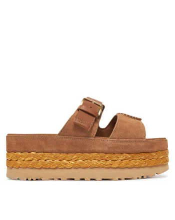 Slapi dama,  model Chestnut W Aubrey Slide, piele naturala, maro,