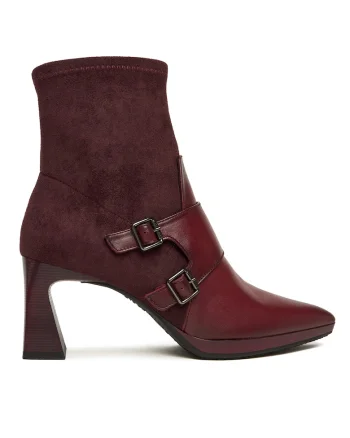 Botine dama HI254304,  Piele naturala, Maro