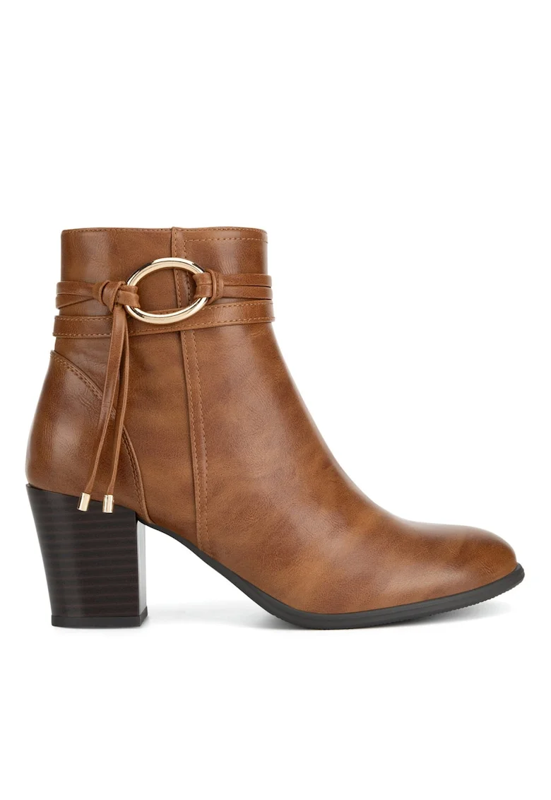 Botine dama  maro, piele ecologica, Maro