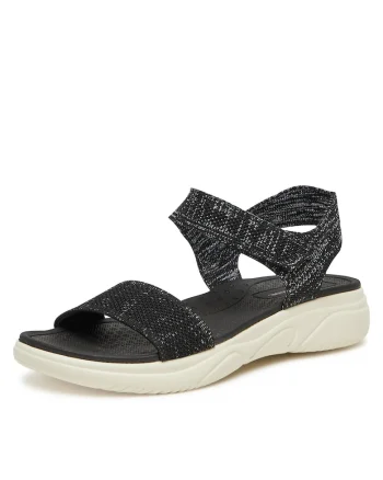 Sandale dama,  R25SS02835, negru, tesatura