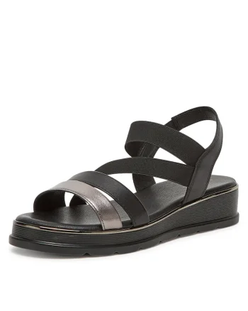Sandale dama,  RST-HANA-01, piele naturala, negru