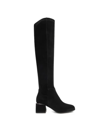 Cizme dama,  model CEO-HY2403-1, piele de caprioara, negru