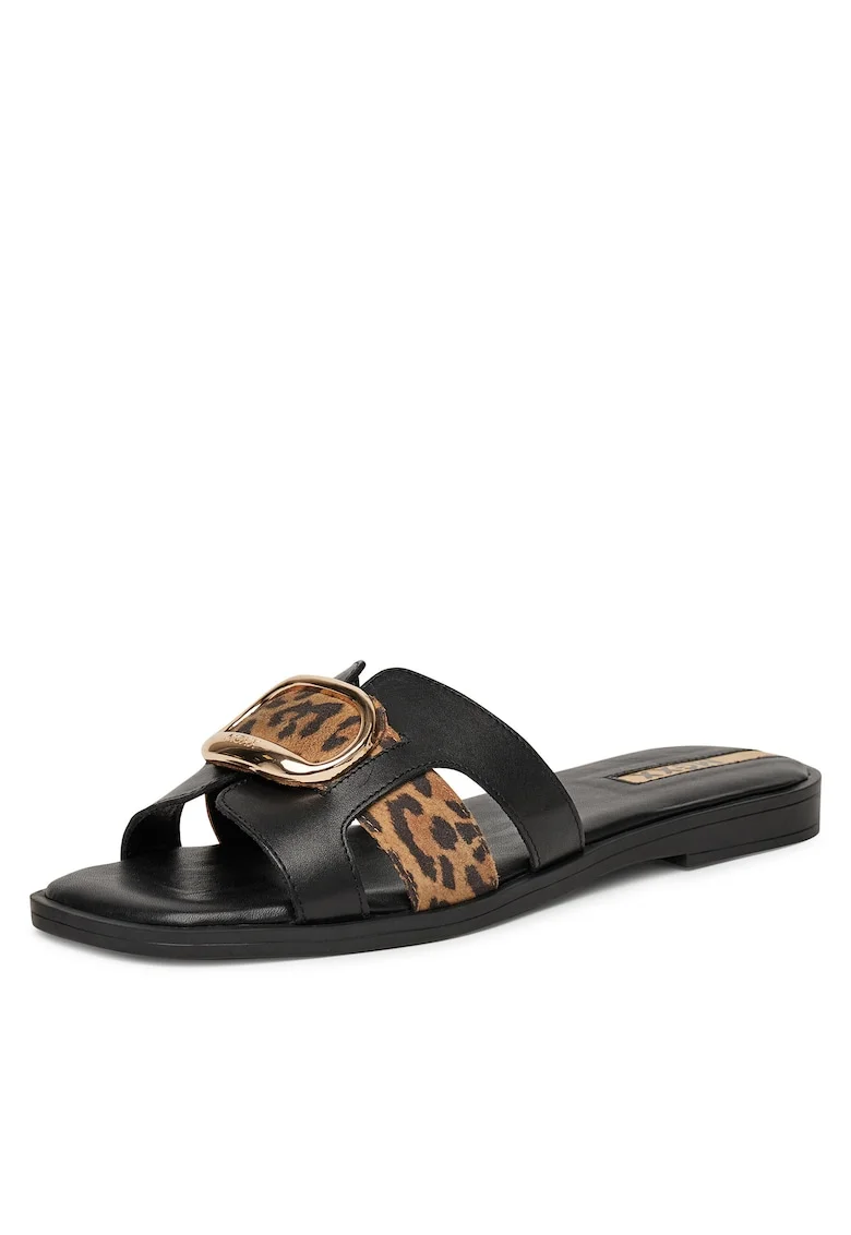 Slapi dama  model MX/024C-EST, piele naturala, negru