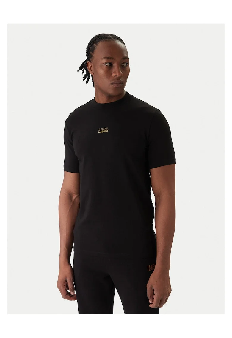Tricou barbati  negru, material bumbac