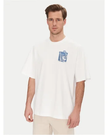 Tricou barbat Resterods, alb, bumbac