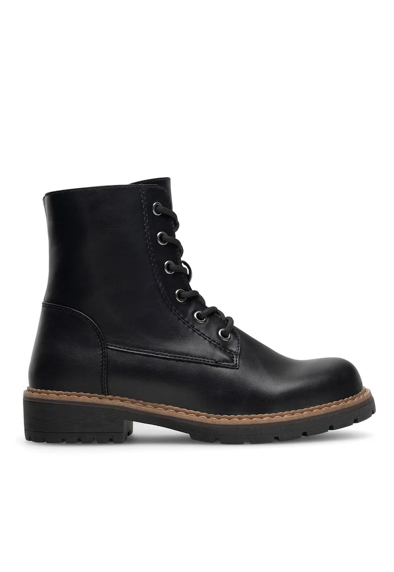 Ghete dama  piele ecologica, negru, model scurt
