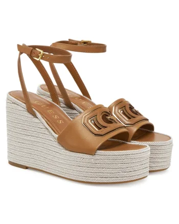Sandale dama,  espadrile TAN FLJTAN LEA04, piele naturala, bej/maro