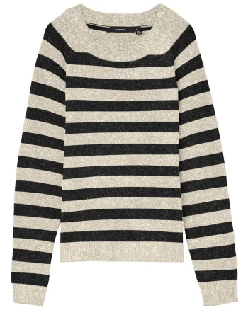 Pulover dama  bej si negru, material confortabil