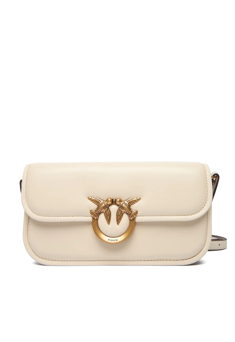 Geanta dama  Love Box Baguette Al, piele naturala, alba