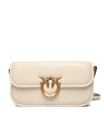 Geanta dama  Love Box Baguette Al, piele naturala, alba
