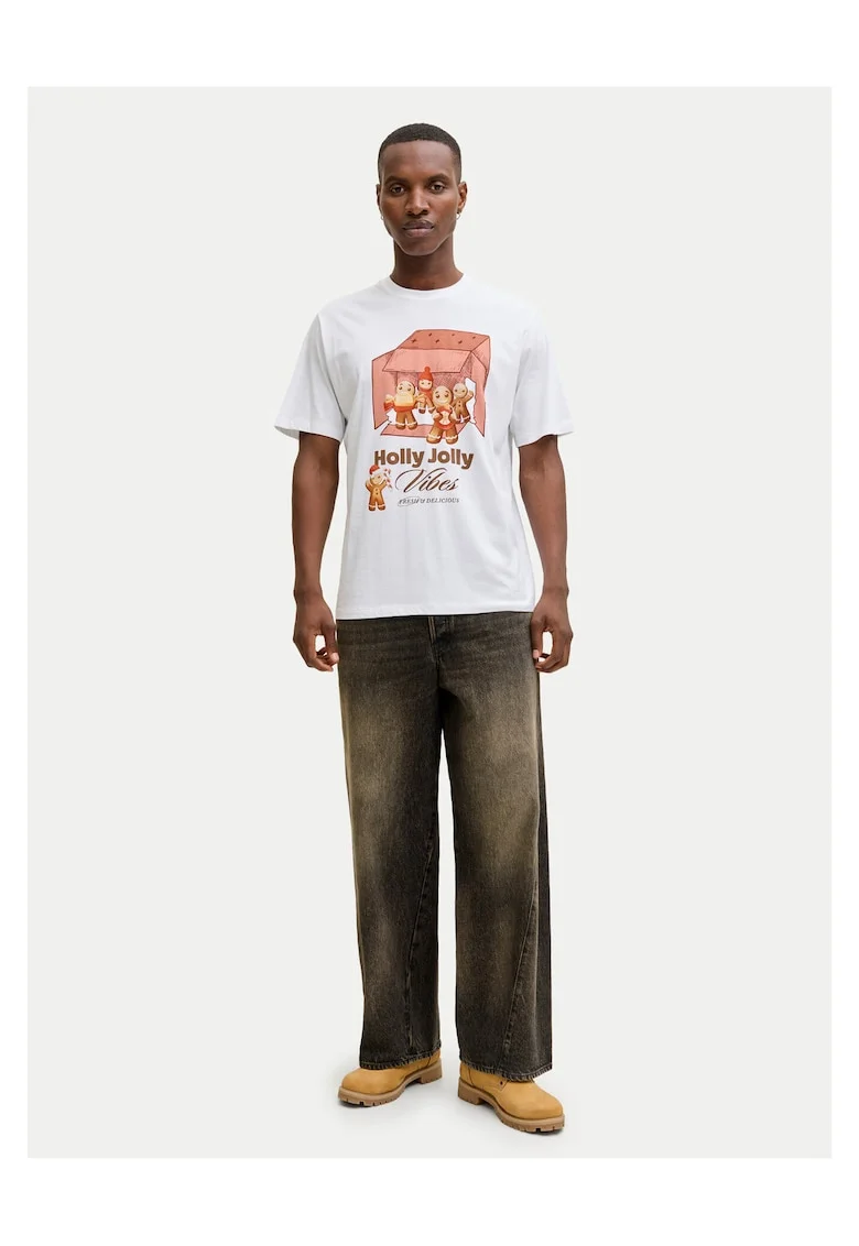 Tricou barbati  alb, bumbac