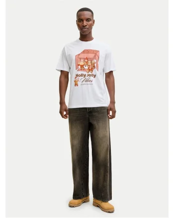 Tricou barbati  alb, bumbac