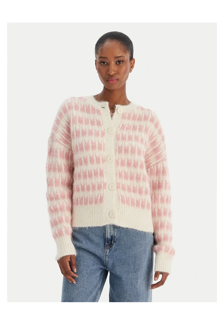 Cardigan dama  bej/roz, pulover casual